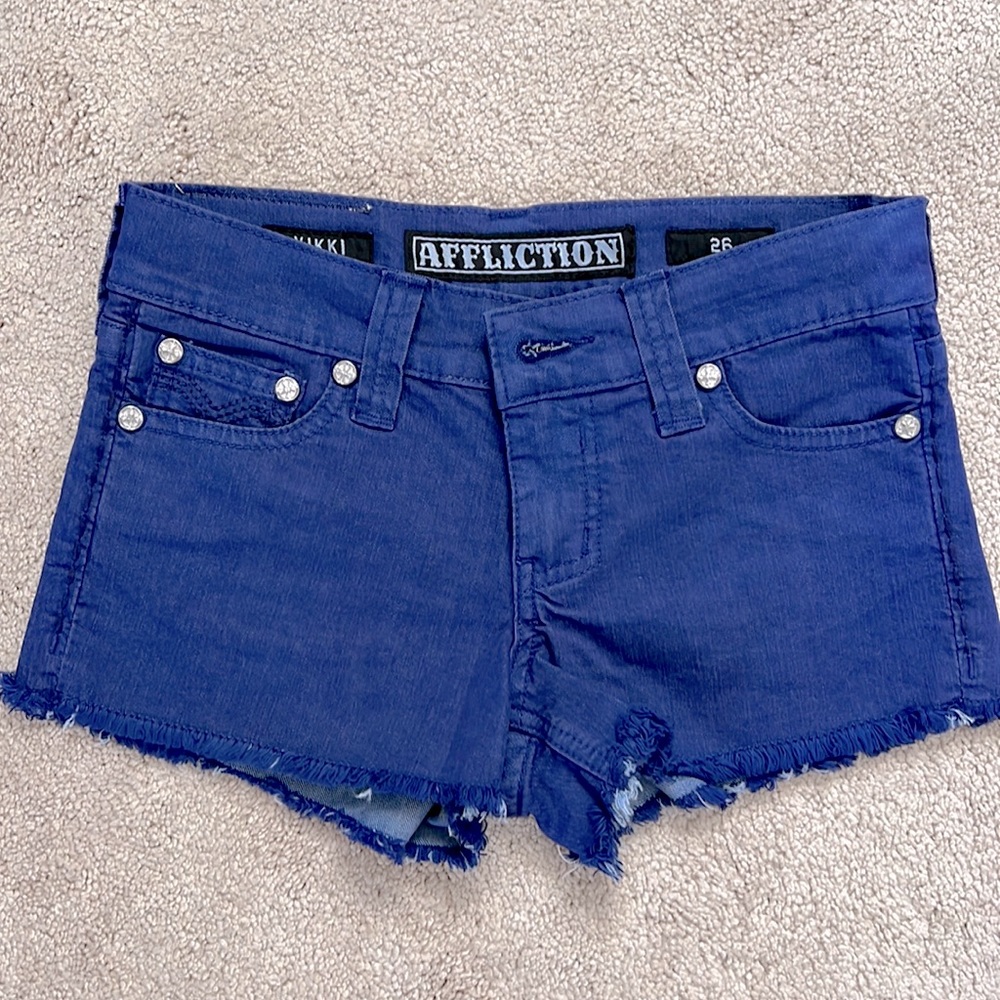 AFFLICTION stretch jean shorts
